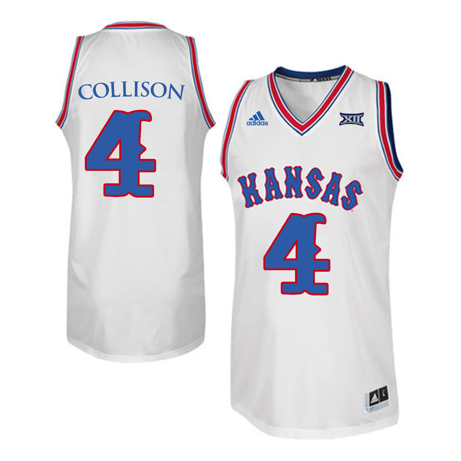 Kansas Jayhawks #4 Nick Collison White Throwback College Basketball Jersey