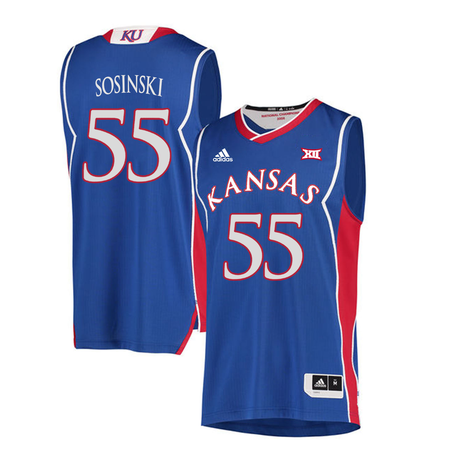 Kansas Jayhawks 55 Jame Sosinski Blue Throwback College Basketball Jersey