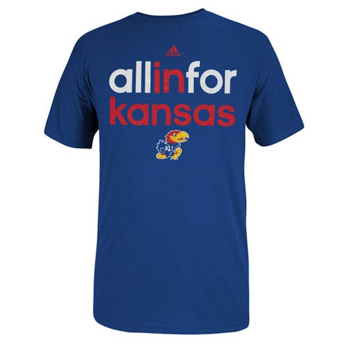 Kansas Jayhawks Adidas All In For T-Shirt Royal Blue