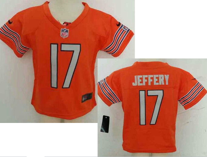 Kids Alshon Jeffery Chicago Bears #17 Orange Nike Jersey