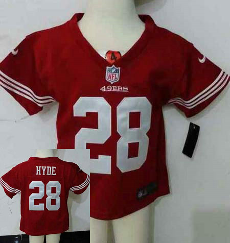 Kids Carlos Hyde San Francisco 49ers #28 Red Nike Jersey