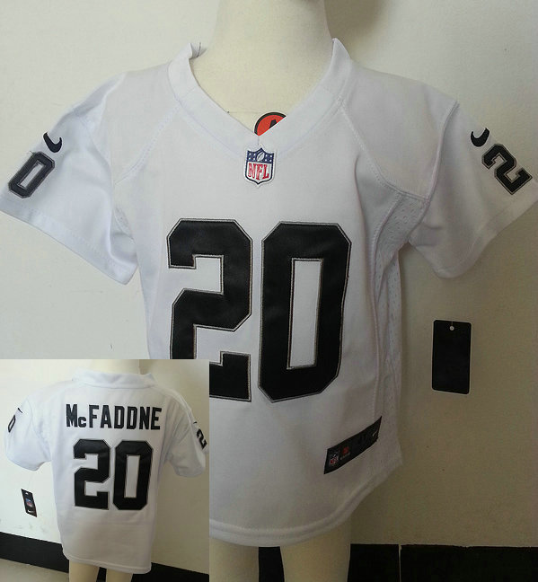 Kids Darren McFadden Oakland Raiders #20 White Stitched Nike Game Jersey