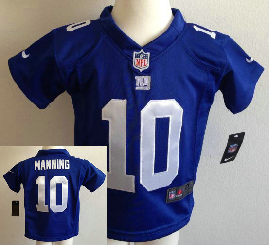 Kids Eli Manning New York Giants #10 Blue Stitched Nike Game Jersey