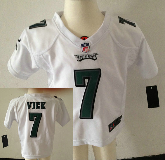 Kids Michael Vick Philadelphia Eagles #7 White Stitched Nike Jersey