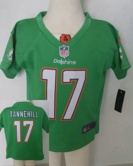 Kids Ryan Tannehill Miami Dolphins #17 Green Stitched Nike Jersey