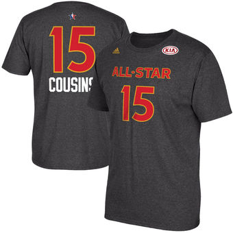 Kings #15 DeMarcus Cousins adidas 2017 All-Star Game Name & Number T-Shirt - Charcoal