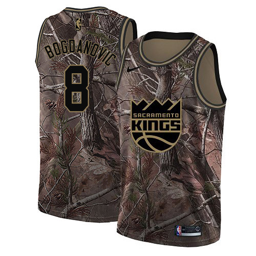 Kings #8 Bogdan Bogdanovic Camo Women's Basketball Swingman Realtree Collection Jersey