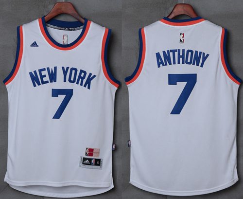 Knicks #7 Carmelo Anthony New White Stitched NBA Jersey Knicks #7 Carmelo Anthony New White Stitched NBA Jersey