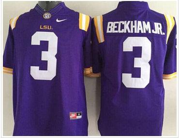 LSU Tigers #3 Odell Beckham Jr Purple Stitched NCAA Jersey