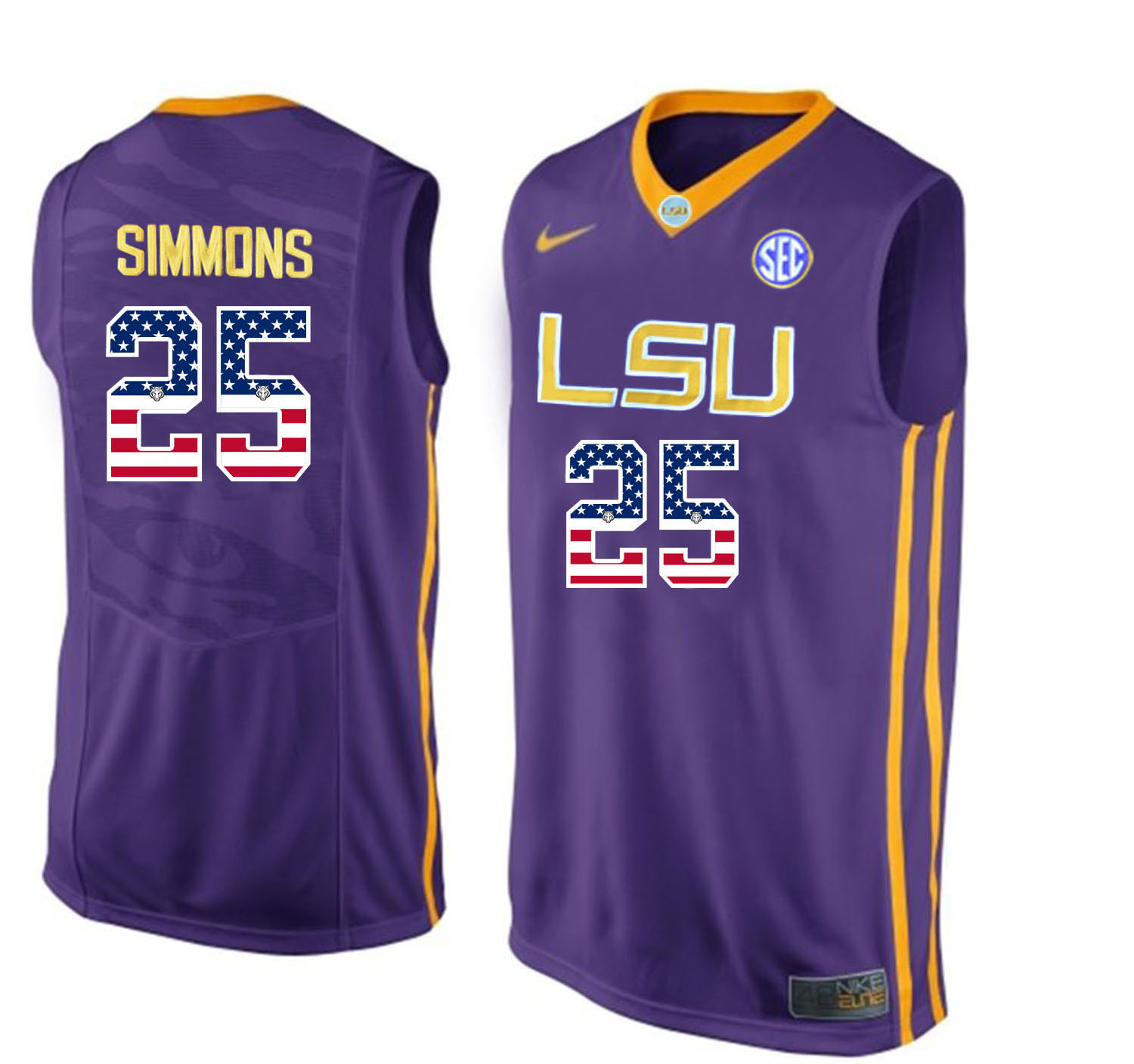 LSU Tigers 25 Ben Simmons Purple Youth College Basketball Jersey