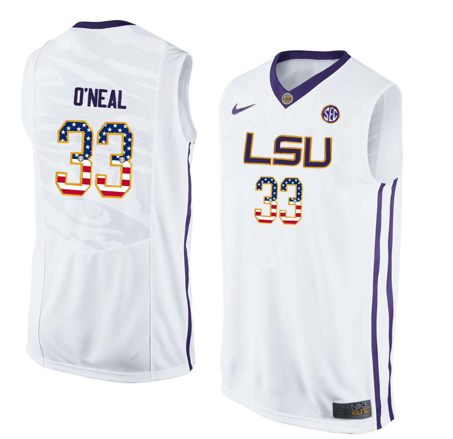 LSU Tigers 33 Shaquille O'Neal White Youth College Basketball Jersey LSU Tigers 33 Shaquille O'Neal White Youth College Basketball Jersey