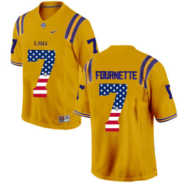 LSU Tigers 7 Leonard Fournette Gold USA Flag College Football Limited Jersey LSU Tigers 7 Leonard Fournette Gold USA Flag College Football Limited Jersey