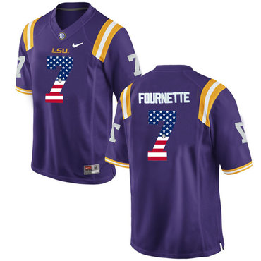 LSU Tigers 7 Leonard Fournette Purple USA Flag College Football Limited Jersey LSU Tigers 7 Leonard Fournette Purple USA Flag College Football Limited Jersey