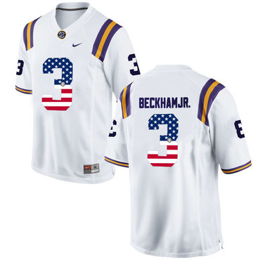LSU Tigers Tigers 3 Odell Beckham Jr. White USA Flag College Football Limited Jersey LSU Tigers Tigers 3 Odell Beckham Jr. White USA Flag College Football Limited Jersey