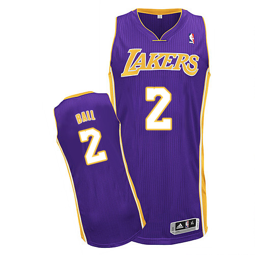 Lakers #2 Lonzo Ball Purple Stitched NBA Jersey