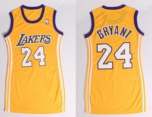 Lakers #24 Kobe Bryant Gold Dress Women's Stitched NBA Jersey Lakers #24 Kobe Bryant Gold Dress Women's Stitched NBA Jersey