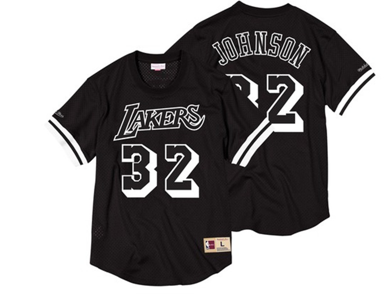 Lakers 32 Magic Johnson Black Short Sleeve Mitchell & Ness Jersey Lakers 32 Magic Johnson Black Short Sleeve Mitchell & Ness Jersey