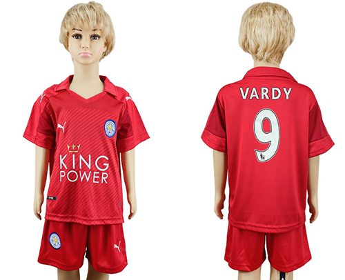 Leicester City #9 Vardy Away Kid Soccer Club Jersey