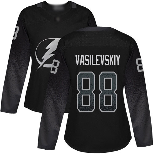 Lightning #88 Andrei Vasilevskiy Black Alternate Authentic Women's Stitched Hockey Jersey