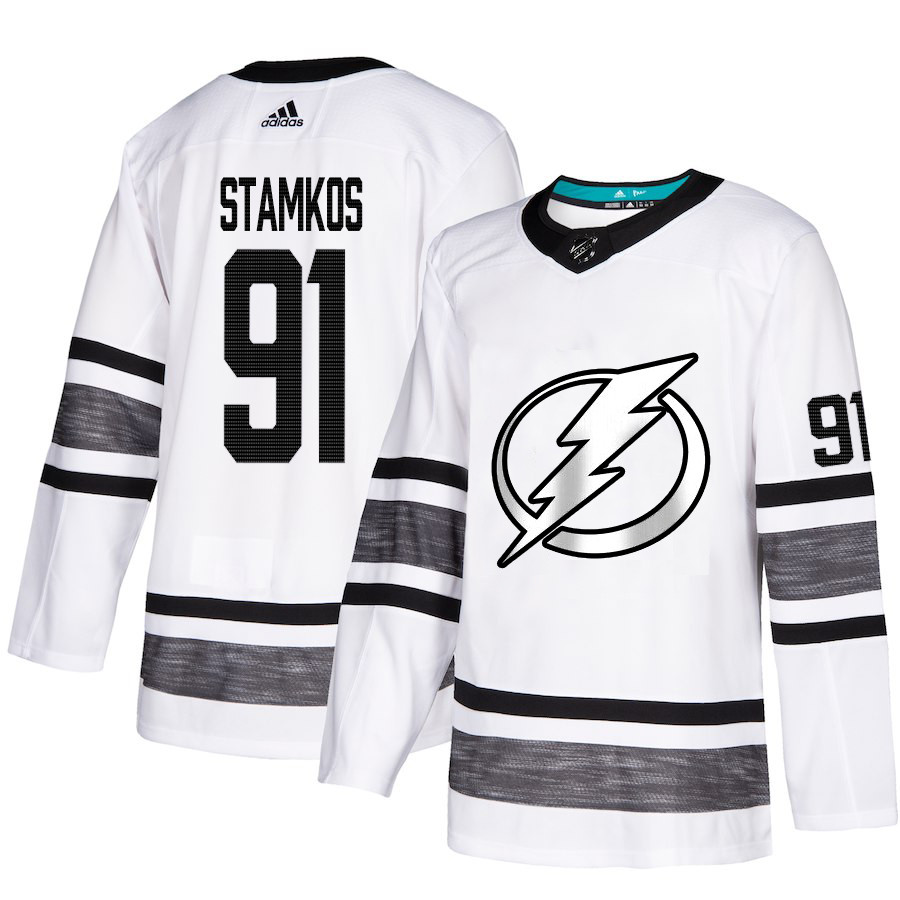 Lightning #91 Steven Stamkos White Authentic 2019 All-Star Stitched Youth Hockey Jersey