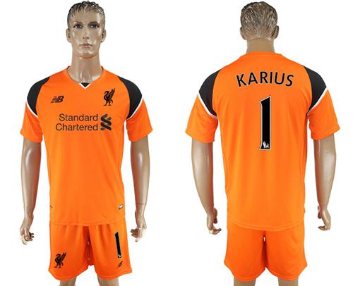 Liverpool #1 Karius Orange Goalkeeper Soccer Club Jersey Liverpool #1 Karius Orange Goalkeeper Soccer Club Jersey