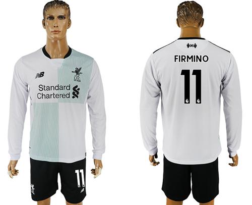 Liverpool #11 Firmino Away Long Sleeves Soccer Club Jersey Liverpool #11 Firmino Away Long Sleeves Soccer Club Jersey