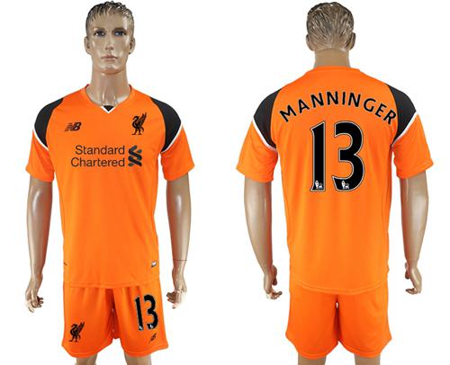 Liverpool #13 Manninger Orange Goalkeeper Soccer Club Jersey Liverpool #13 Manninger Orange Goalkeeper Soccer Club Jersey