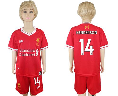 Liverpool #14 Henderson Red Home Kid Soccer Club Jersey Liverpool #14 Henderson Red Home Kid Soccer Club Jersey