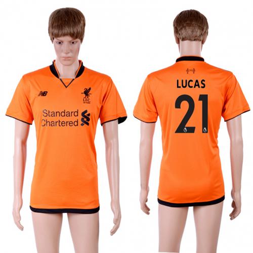 Liverpool #21 Lucas Sec Away Soccer Club Jersey Liverpool #21 Lucas Sec Away Soccer Club Jersey