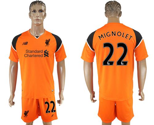 Liverpool #22 Mignolet Orange Goalkeeper Soccer Club Jersey Liverpool #22 Mignolet Orange Goalkeeper Soccer Club Jersey