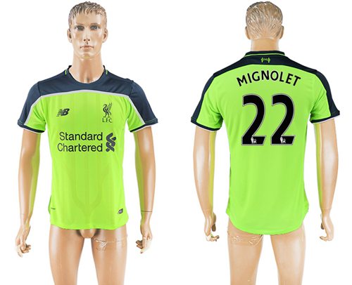 Liverpool #22 Mignolet Sec Away Soccer Club Jersey