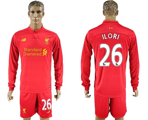 Liverpool #26 ILORI Home Long Sleeves Soccer Club Jersey Liverpool #26 ILORI Home Long Sleeves Soccer Club Jersey