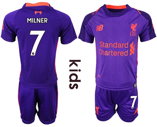 Liverpool #7 Milner Away Kid Soccer Club Jersey Liverpool #7 Milner Away Kid Soccer Club Jersey