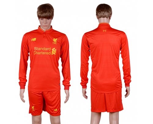 Liverpool Blank Home Long Sleeves Soccer Club Jersey Liverpool Blank Home Long Sleeves Soccer Club Jersey