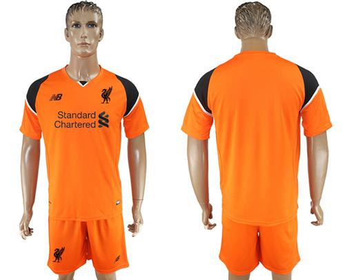 Liverpool Blank Orange Goalkeeper Soccer Club Jersey