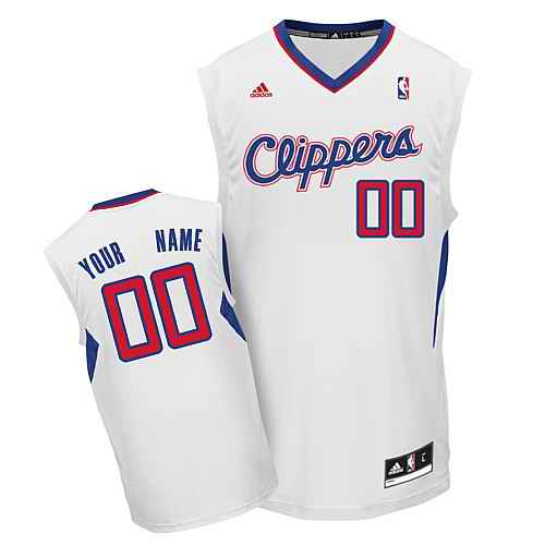 Los Angeles Clippers Custom White Adidas Home Jersey