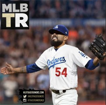 Los Angeles Dodgers #54 Sergio Romo FlexBase White Authentic Collection Stitched MLB Jersey