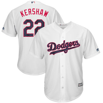 Los Angeles Dodgers Clayton Kershaw Majestic 2017 Stars & Stripes Cool Base Player Jersey - White Los Angeles Dodgers Clayton Kershaw Majestic 2017 Stars & Stripes Cool Base Player Jersey - White