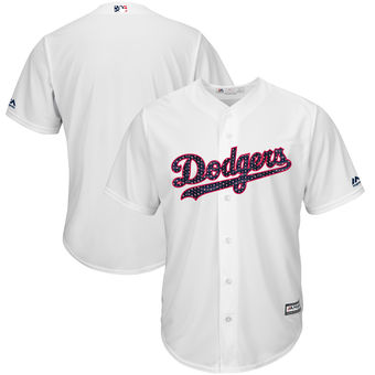 Los Angeles Dodgers Majestic 2017 Stars & Stripes Cool Base Team Jersey - White