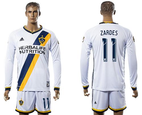 Los Angeles Galaxy #11 Zardes Home Long Sleeves Soccer Club Jersey Los Angeles Galaxy #11 Zardes Home Long Sleeves Soccer Club Jersey