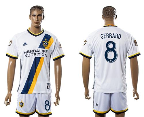 Los Angeles Galaxy #8 Gerrard Home Soccer Club Jersey
