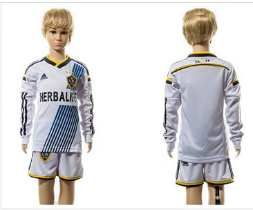 Los Angeles Galaxy Blank Home Long Sleeves Kid Soccer Club Jersey Los Angeles Galaxy Blank Home Long Sleeves Kid Soccer Club Jersey