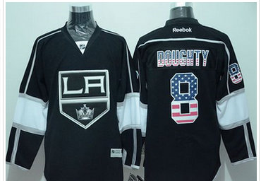 Los Angeles Kings #8 Drew Doughty Black USA Flag Fashion Stitched NHL Jersey Los Angeles Kings #8 Drew Doughty Black USA Flag Fashion Stitched NHL Jersey