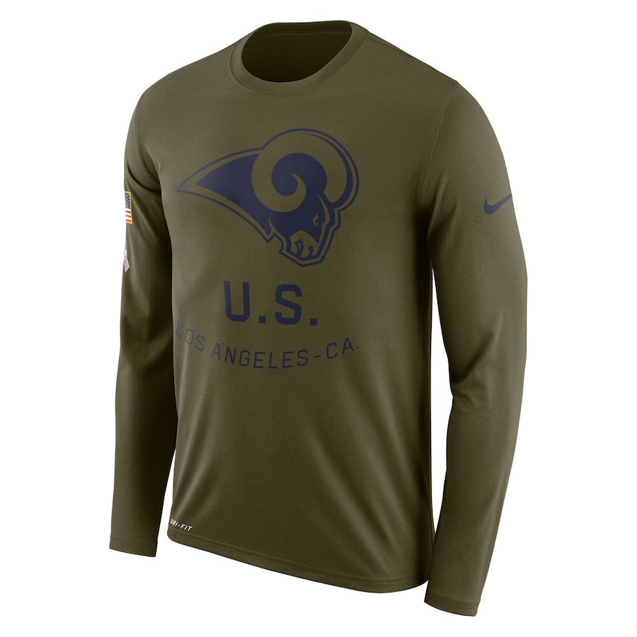 Los Angeles Rams Nike Salute To Service Sideline Legend Performance Long Sleeve T-Shirt Olive Los Angeles Rams Nike Salute To Service Sideline Legend Performance Long Sleeve T-Shirt Olive