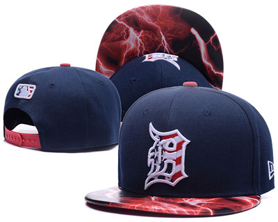 MLB Detroit Tigers USA Flag Logo Navy Adjustable Hat LH