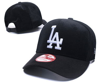 MLB Los AngelesDodgers Team Logo Black Peaked Adjustable Hat 157 MLB Los AngelesDodgers Team Logo Black Peaked Adjustable Hat 157