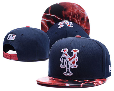MLB New York Mets USA Flag Logo Navy Adjustable Hat