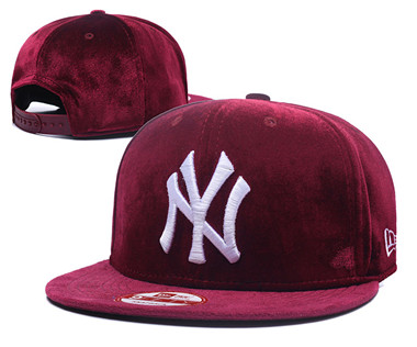 MLB New York Yankees Team Logo Wine Adjustable Hat A451