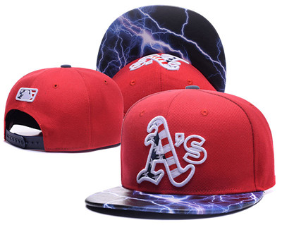 MLB Oakland Athletics USA Flag Logo Red Adjustable Hat LH