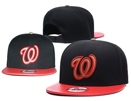 MLB Washington Nationals Team Logo Black Reflective Adjustable Hat A56
